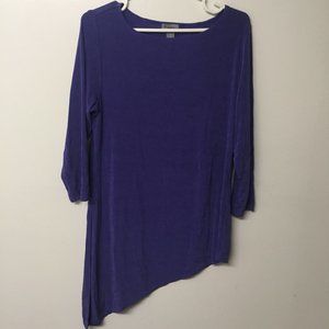 Traveler's by Chico's Assymetrical Top Purple Blue Size 1 US 8